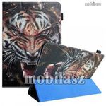 UNIVERZÁLIS notesz / mappa tablet PC tok - TIGRIS MINTÁS - álló, bőr, oldalra nyíló flip cover, T... fotó