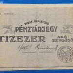 1946 -os Pénztárjegy 10000 adópengőről ropogós vízjeles papírú bankó !!!!!! RITKÁBB!!! EF- (L0176) fotó