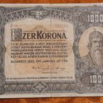 1920 -as ropogós 1000 Korona "nagy alakú" "Orrel Füssli pénzjegynyomdás" bankó VF- (L0083) fotó