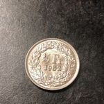 1/2 franc ezüst pénz UNC Svájc 1952 1 darab fotó