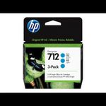 HP 712 - 3-pack - cyan - original - DesignJet - ink cartridge (3ED77A) fotó