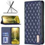 Huawei Nova Y61, Oldalra nyíló tok, stand, kártyatartóval, 3D rombusz minta, Wooze Pillow, kék (1... fotó