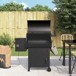 fekete vas pellet grillsütő kéménnyel 104 cm fotó