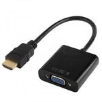 HDMI->VGA átalakító adapter, HDMI apa -> VGA anya, 0.2 méter, Fekete fotó