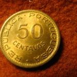 Guiné bronz 50 centavos 1952 kiváló fotó