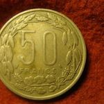 Kongó, Gabon, Csád nagyméretű nikkel 50 franc 1961 fotó