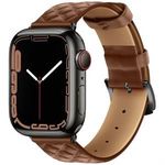 Apple Watch 1-6, SE (38 / 40 mm) / Watch 7-8 (41 mm), bőr pótszíj, gyémánt minta, Hoco WA18, barn... fotó