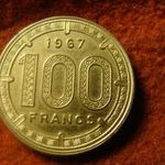 Kamerun vastag nikkel 100 franc 1967 kiváló, ritka! fotó