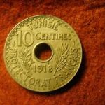 Tunézia nikkel 10 centimes 1918 fotó