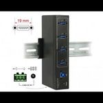 Delock Külso ipari HUB 4 x USB 3.0 A-típusú 15 kV ESD védelemmel (63309) (d63309) fotó