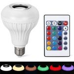 Bluetooth hangszórós RGB LED party izzó, E27, 12W, távirányítóval fotó