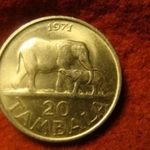 Malawi nikkel 20 tambala 1971 kiváló fotó