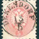 1864 OPM 5kr DEKENDORF lebélyegzés Teke Erdély Kolozs Gudlin E2.2 / 200p (d77) fotó