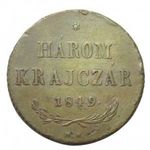 Magyarország, 3 krajcár 1849 NB VF fotó