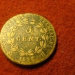 Francia-Kolónia bronz 5 centimes 1827 fotó