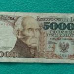 50000 ZLOTY 1989 LENGYEL PAPÍRPÉNZ VF fotó