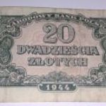 20 Lengyel Zloty 1944-es évjárat. fotó