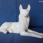 Fehér hollóházi porcelán figura - Németjuhász kutya fotó