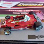 FORMA-1 LEGEND 1977 GILLES VILLENEUW FERRARI 312 T2 adatokkal 22oldalon keresztül, Team és verseny és fotó