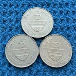 Ausztria 5 Schilling 1990 3 darab egyben LOT fotó