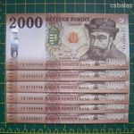 Magyarország 2000 Forint SOR 2016 UNC / CA, CB, CC, CD, CE, CF / 6 féle betűjelzés / 6db fotó