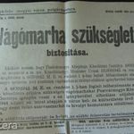 Nagykőrösi polgármesteri hirdetmény - vágomarhákról 1944 fotó