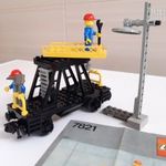 Lego vasút 7821 felsővezeték szerelő kocsi fotó