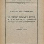 MARZIO, Galeotto (1427-1497).: De egregie, sapienter, iocose dictis ac factis regis Mathiae ad ducem fotó