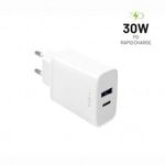 FIXED Travel USB-C, USB-A hálózati töltő 30W fehér (FIXC30-CU-WH) (FIXC30-CU-WH) fotó