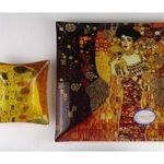 1O170 Gustav Klimt Glass Carmani üveg tál 2 darab fotó