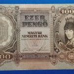 1943 -as Szálasi 1000 Pengő Bankó - Egyik legszebb papírpénzünk Ritkább!!! EF (L0195) fotó