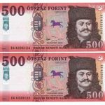 2db 500 Forint bankjegy 2018 500Ft UNC ( Sorszámkövető ) fotó