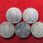 1 PENGŐ TELJES SOR 1926, 27, 37, 38, 39 EZÜST: 24, 9g nsz+ fotó