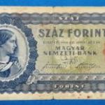 1946 -os Első 100 Forint -os kék színű vízjeles bankó Ritka VG !!! (L0454) fotó