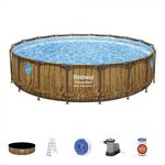 Bestway BORA BORA rattan hatású fémvázas medence szett 549 x 122 cm fotó