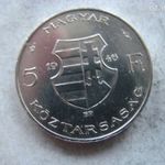 EZÜST MNK VASTAG 5 FORINT, 1946. 1 DB. 1 FT-RÓL! NORMÁL PEREM FELIRAT fotó