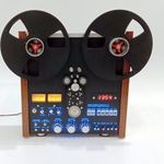 Szalagos magnó makett + LED óra tape to reel díszlámpa óra fotó