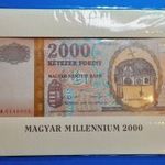 2000 -es UNC MILLENNIUMI 2000 Forint ARANY fémszállal !!!! eredeti tokjában (L0450) fotó