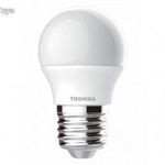 LED lámpa , égő , kisgömb , E27 foglalat , 4.7 Watt , 180° , meleg fehér , TOSHIBA , 5 év garancia fotó