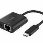 Belkin USB-C to Ethernet + Charge Adapter 100W Black fotó