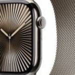 Apple Watch S10 Cellular 46mm Natural Titanium Case with Natural Milanese Loop M/L fotó