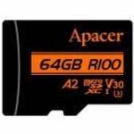 Apacer MicroSD kártya - 64GB microSDXC UHS-I U3 V30 A2 (R/W: 100/80 MB/s) + adapter - APACER fotó