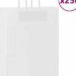 vidaXL 250 db fehér kraft papírzacskók fogantyúkkal 32x12x42 cm fotó