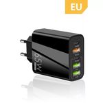 Hálózati töltő, 5 port, 65 W gyorstöltés, 3 x USB, 2 x Type-C, univerzális kompatibilis fotó