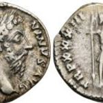 Marcus Aurelius 161-180 Denar Róma, Mars pajzssal, Római Birodalom fotó