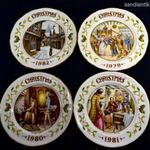 AYNSLEY MÁRKÁS 4 DB KARÁCSONYI MINTÁS PORCELÁN TÁNYÉR EGYBEN X fotó