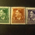 Generalgoverment 1944 használatlan* Hitler sor MI 117-119 fotó