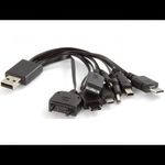 Delock 82442 8 in 1 USB-s 2.0 Töltő kábel - Fekete (0, 1m) (82442) fotó