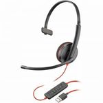 HP Poly Blackwire 3210 Vezetékes Mono Headset - Fekete/Piros (80S01AA) fotó