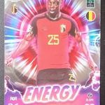 Jeremy Doku Belgium Energy focis kártya Topps Match Attax UEFA Euro 2024 fotó